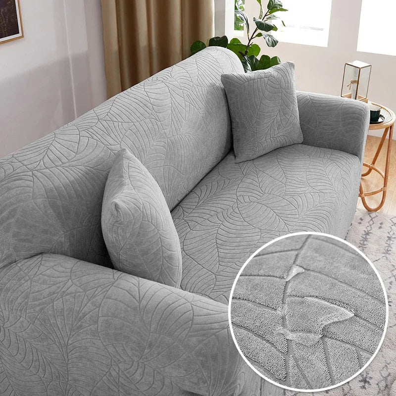 Waterproof Jacquard Sofa Covers 1/2/3/4 Seats Solid Couch Cover L Shaped Sofa Cover Protector Bench Covers