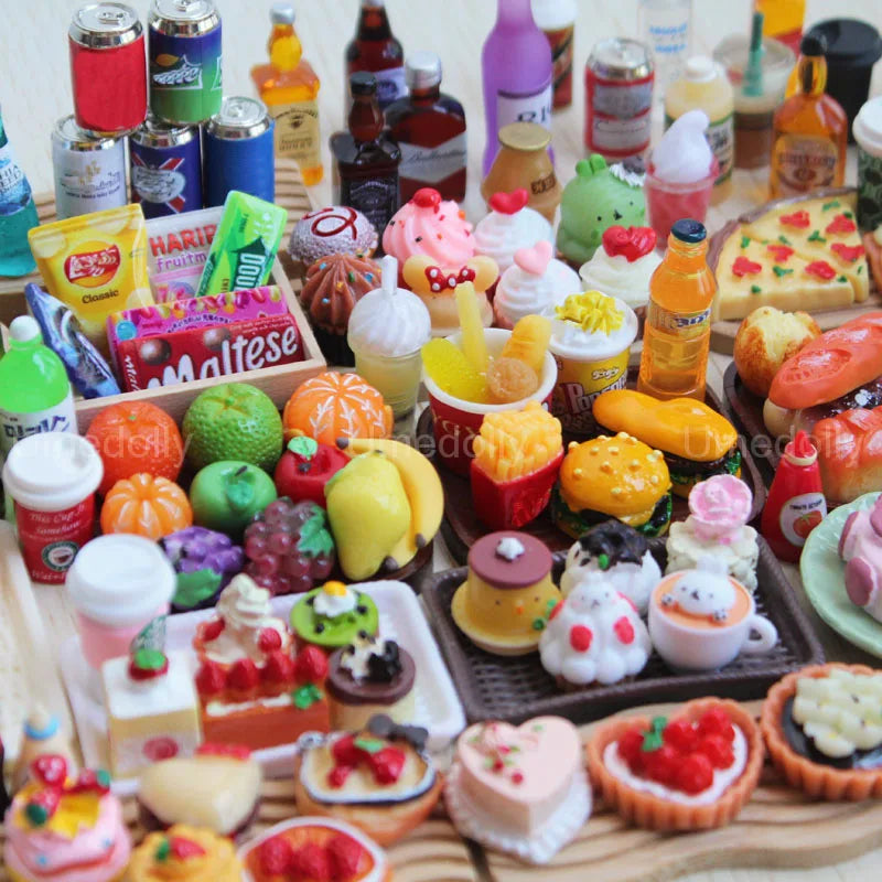 1:6 Miniature Dollhouse Food Supermarket Mini Snack Simulation Cake Wine Drink for Blyth BJD Doll Kitchen Accessories Toy