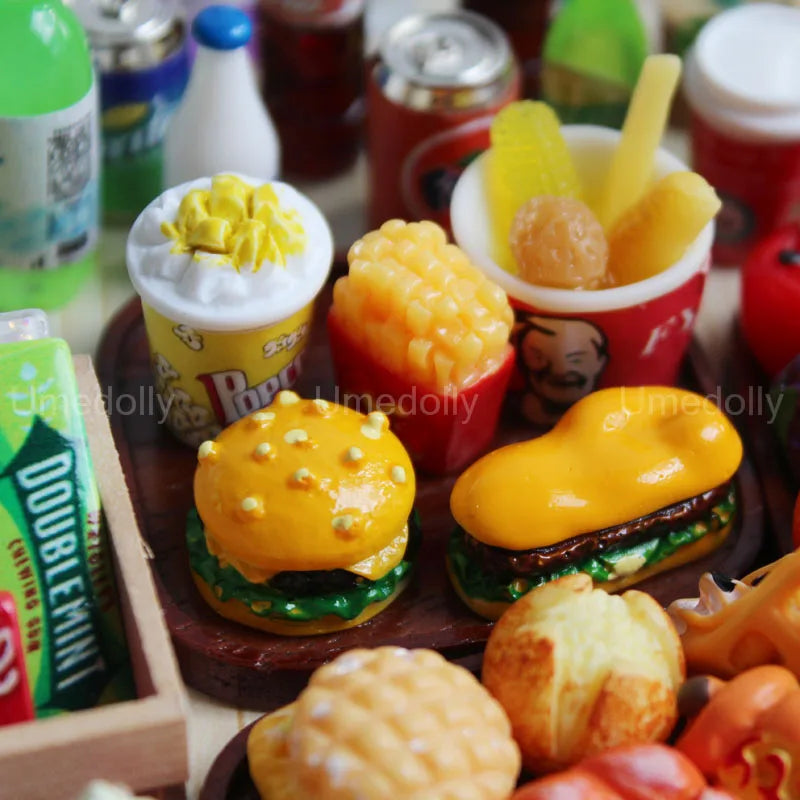 1:6 Miniature Dollhouse Food Supermarket Mini Snack Simulation Cake Wine Drink for Blyth BJD Doll Kitchen Accessories Toy