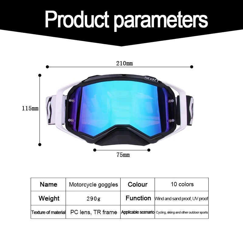 Motocross Goggles MX Off-road Goggles Motorcycle Goggles Sunglasses Man Windproof Cycling Racing Glasses Skiing Riding Glasses